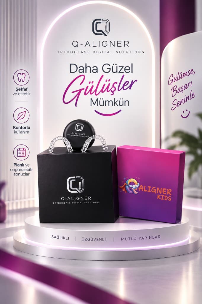 Q Aligner şeffaf plak ürünleri ve Q Aligner Kids